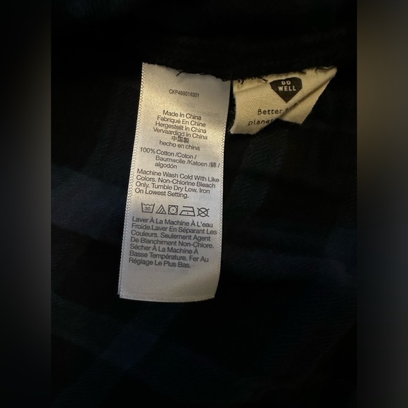 Madewell Lightspun Bubble-Sleeve Top in Plaid Dark Baltic size 4X - Picture 7 of 8